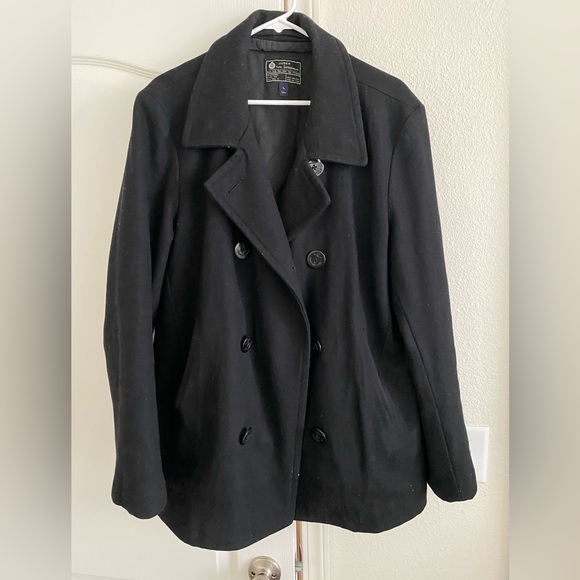 J. Crew MEN’S double breasted wool pea coat, size L - Picture 1 of 3